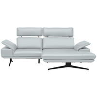 ECKSOFA Echtleder Hellgrau  - Beige/Hellgrau, Design, Leder/Metall (239/150cm) - Koinor