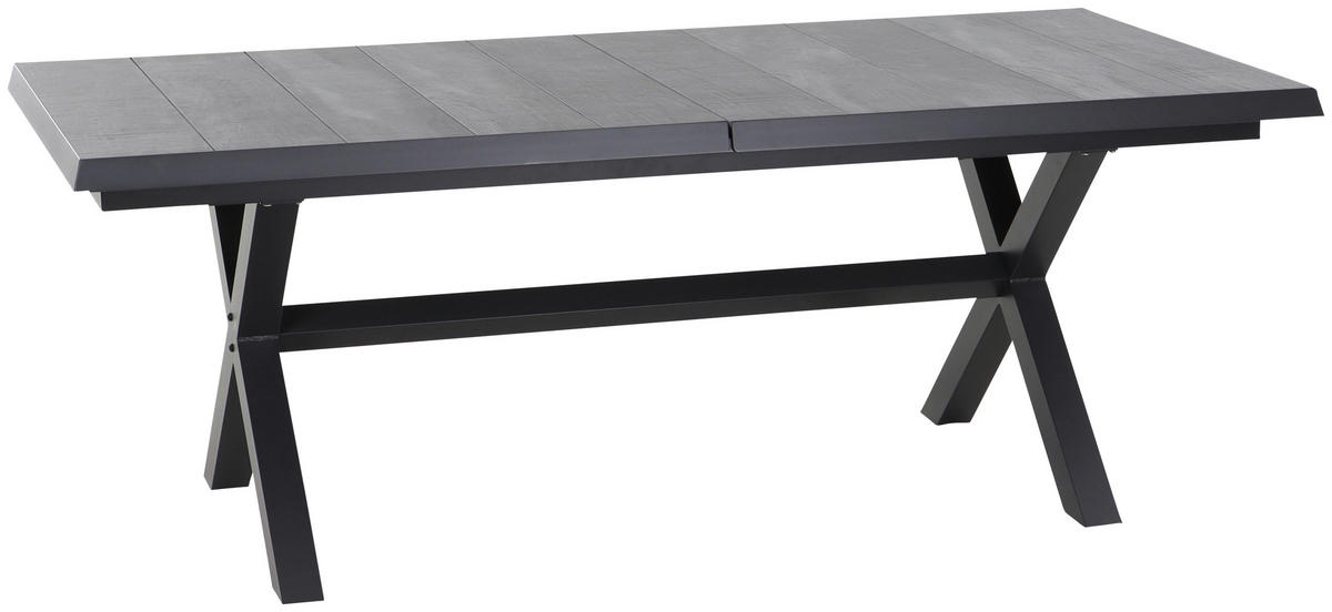 GARTENTISCH 200-265/100/77 cm Metall rechteckig  - Schieferfarben/Anthrazit, Basics, Keramik/Metall (200-265/100/77cm) - Siena Garden
