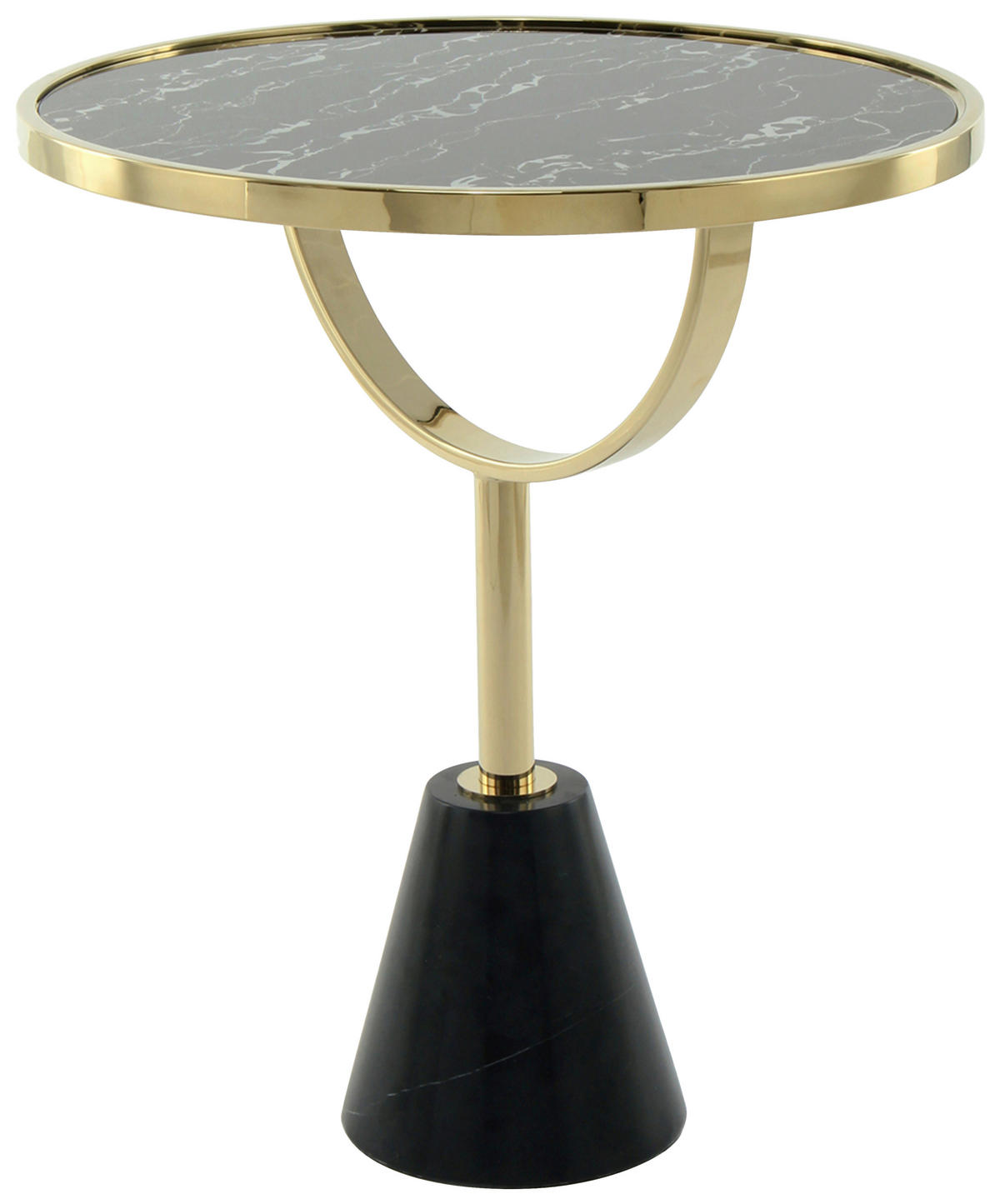 BEISTELLTISCH rund  - Design, Glas/Stein (46/54cm) - Kayoom