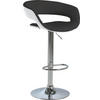 BARHOCKER Lederlook Schwarz, Weiß  - Chromfarben/Schwarz, Design, Textil/Metall (54/83-104/49cm) - Carryhome
