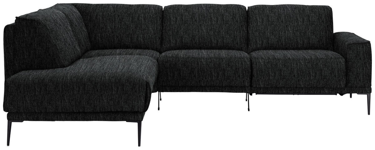 ECKSOFA in Flachgewebe Schwarz  210/260 cm  - Schwarz, Design, Textil/Metall (210/260cm) - Johann Jakob