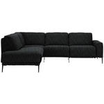 ECKSOFA in Flachgewebe Schwarz  210/260 cm  - Schwarz, Design, Textil/Metall (210/260cm) - Johann Jakob