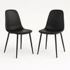 STOLSET 2 styck läderimitation  - svart, Modern, metall/textil (44/86/54cm) - MID.YOU