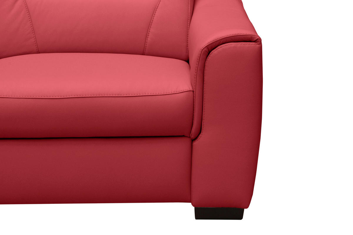ECKSOFA Lederlook Echtleder Rot  - Wengefarben/Rot, Design, Leder/Holz (260/260cm) - Celina Home