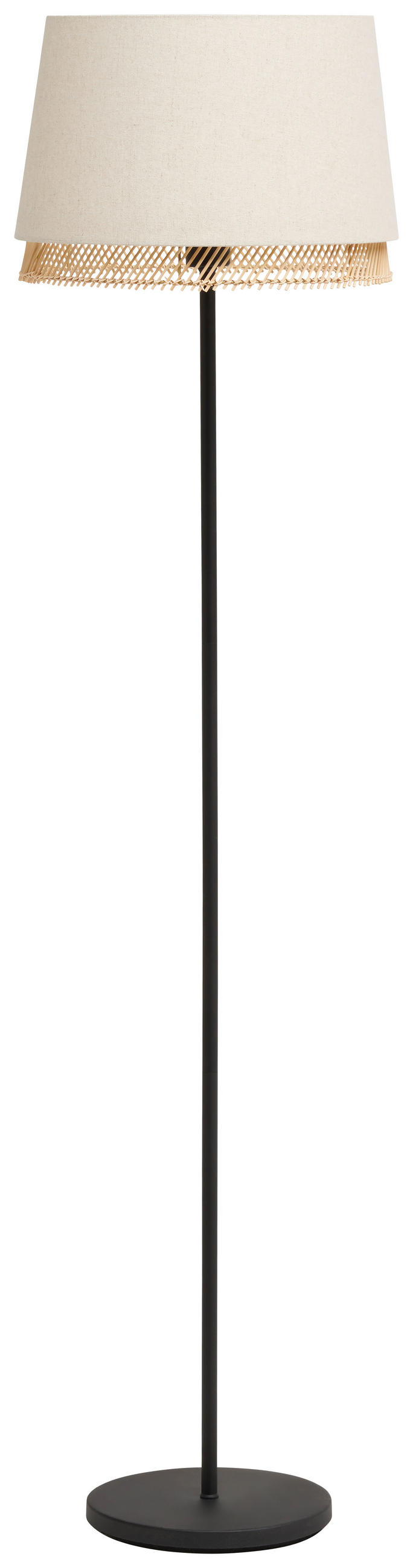 STEHLEUCHTE 38/153 cm    - Schwarz/Braun, Natur, Holz/Textil (38/153cm)