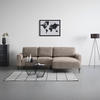ECKSOFA in Webstoff Beige  - Beige/Schwarz, Modern, Textil/Metall (255/164cm) - MID.YOU
