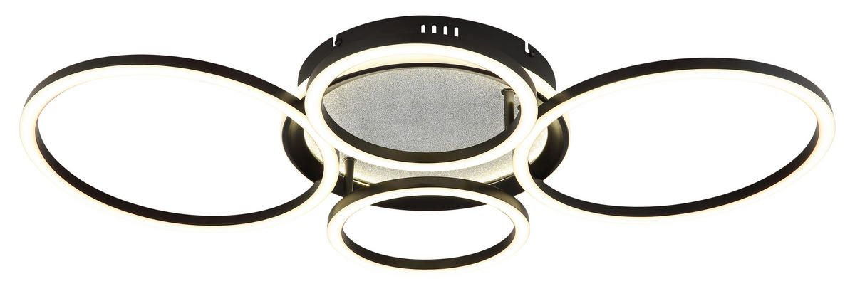 LED-DECKENLEUCHTE 72,2/51,7/10 cm   - Schwarz/Weiß, Design, Kunststoff/Metall (72,2/51,7/10cm) - Globo