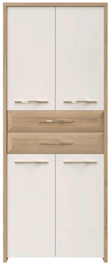 GARDEROBNA OMARA  - bela, Konvencionalno, leseni material (78/192/36cm) - Novel