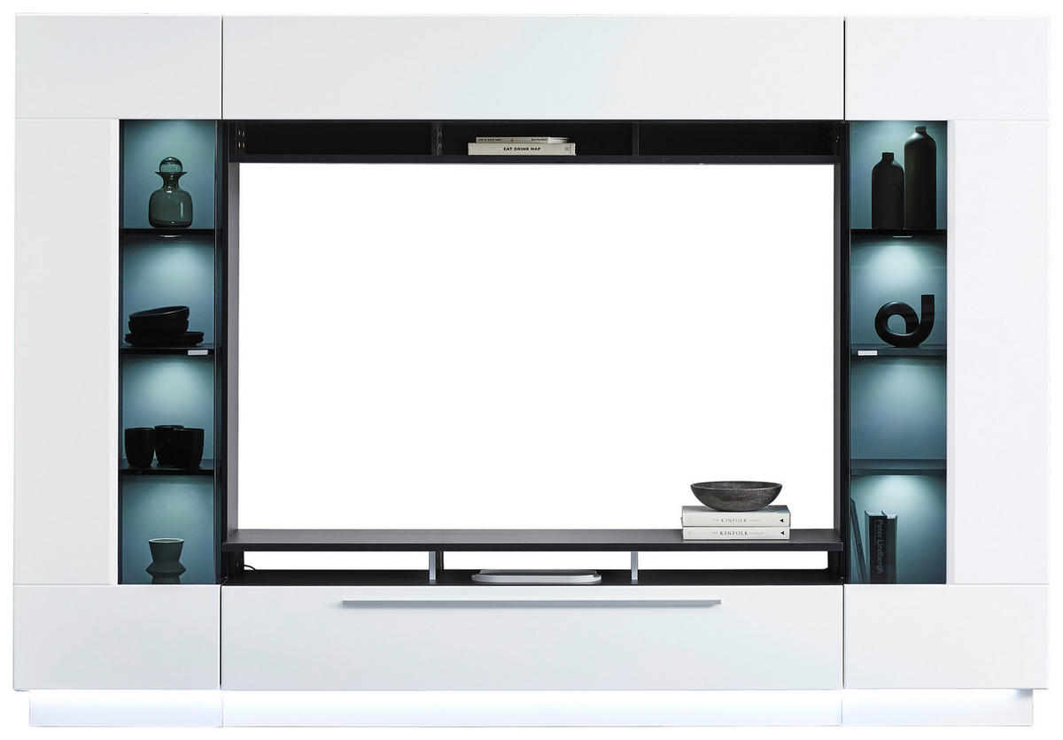 DNEVNI REGAL,  črna, bela  - srebrne barve/črna, Konvencionalno, kovina/leseni material (275/190cm) - Livetastic
