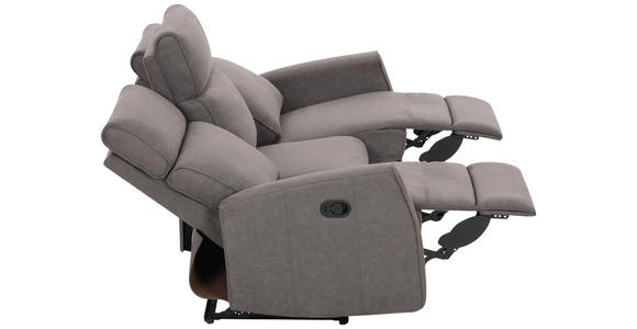 3-SITZER-SOFA Mikrofaser Grau  - Schwarz/Grau, KONVENTIONELL, Kunststoff/Textil (180/105/93cm) - Xora