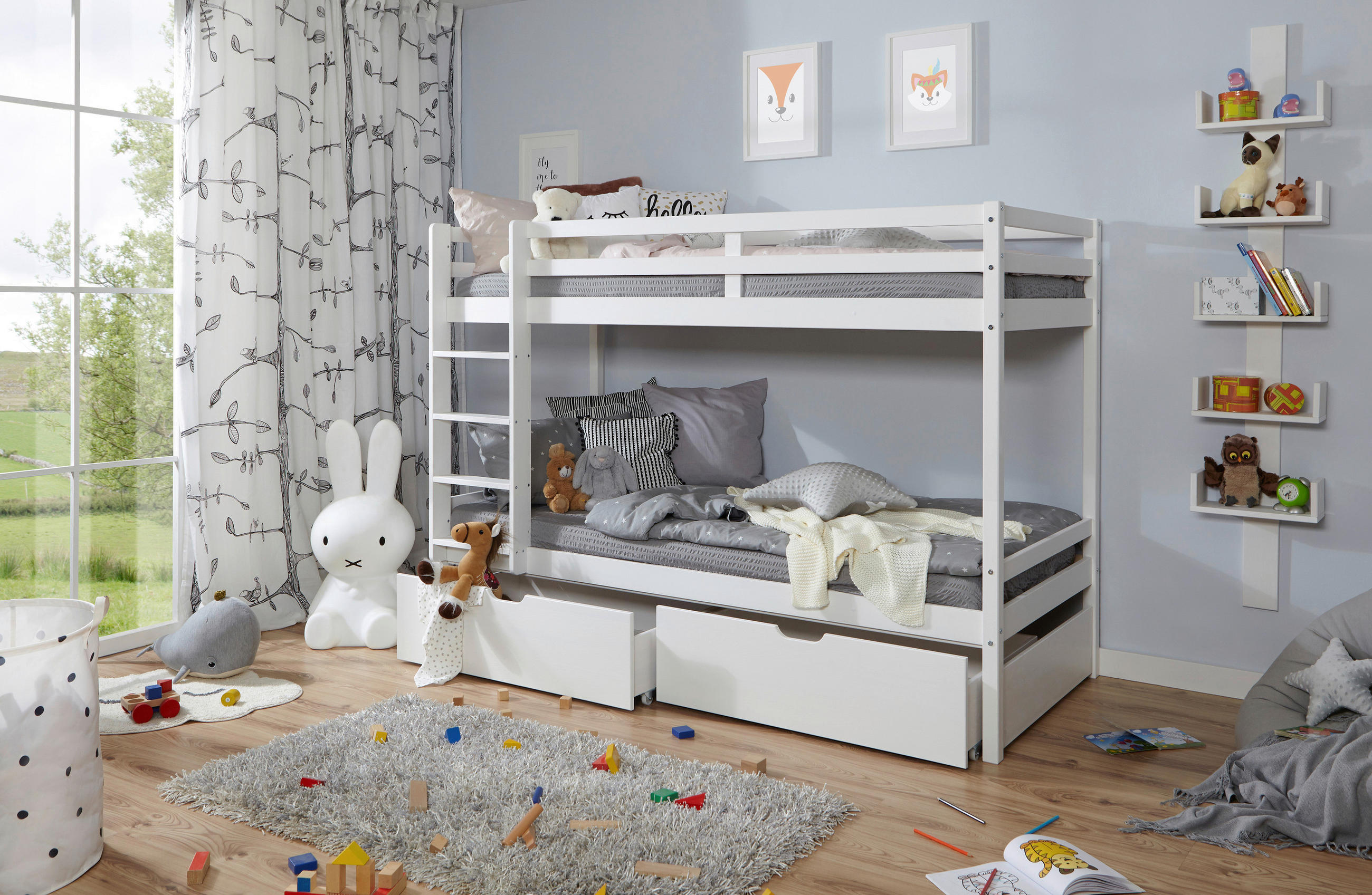 ETAGENBETT - Weiß, MODERN, Holz (90/200cm) - MID.YOU