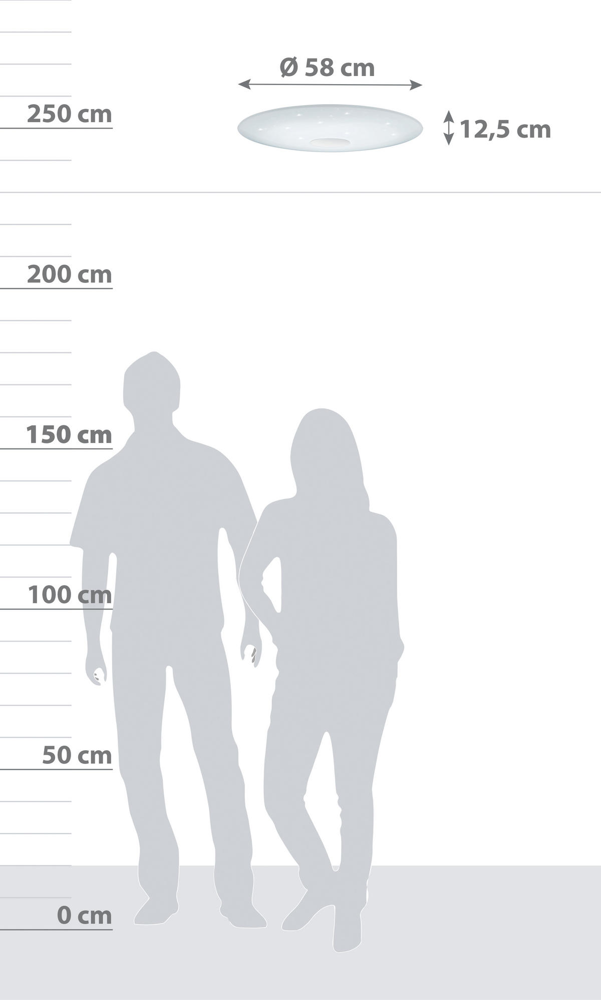 LED-TAKLAMPA 30 W 58/12,5 cm  - vit, Basics, metall/plast (58/12,5cm) - Eglo