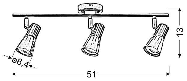 DECKENSTRAHLER 51/13/8 cm   - Basics, Metall (51/13/8cm)