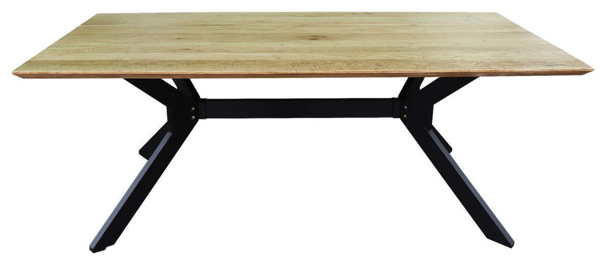 ESSTISCH Akazie, Eiche massiv rechteckig Eichefarben  - Eichefarben/Schwarz, Design, Holz (160/90/76cm) - Carryhome