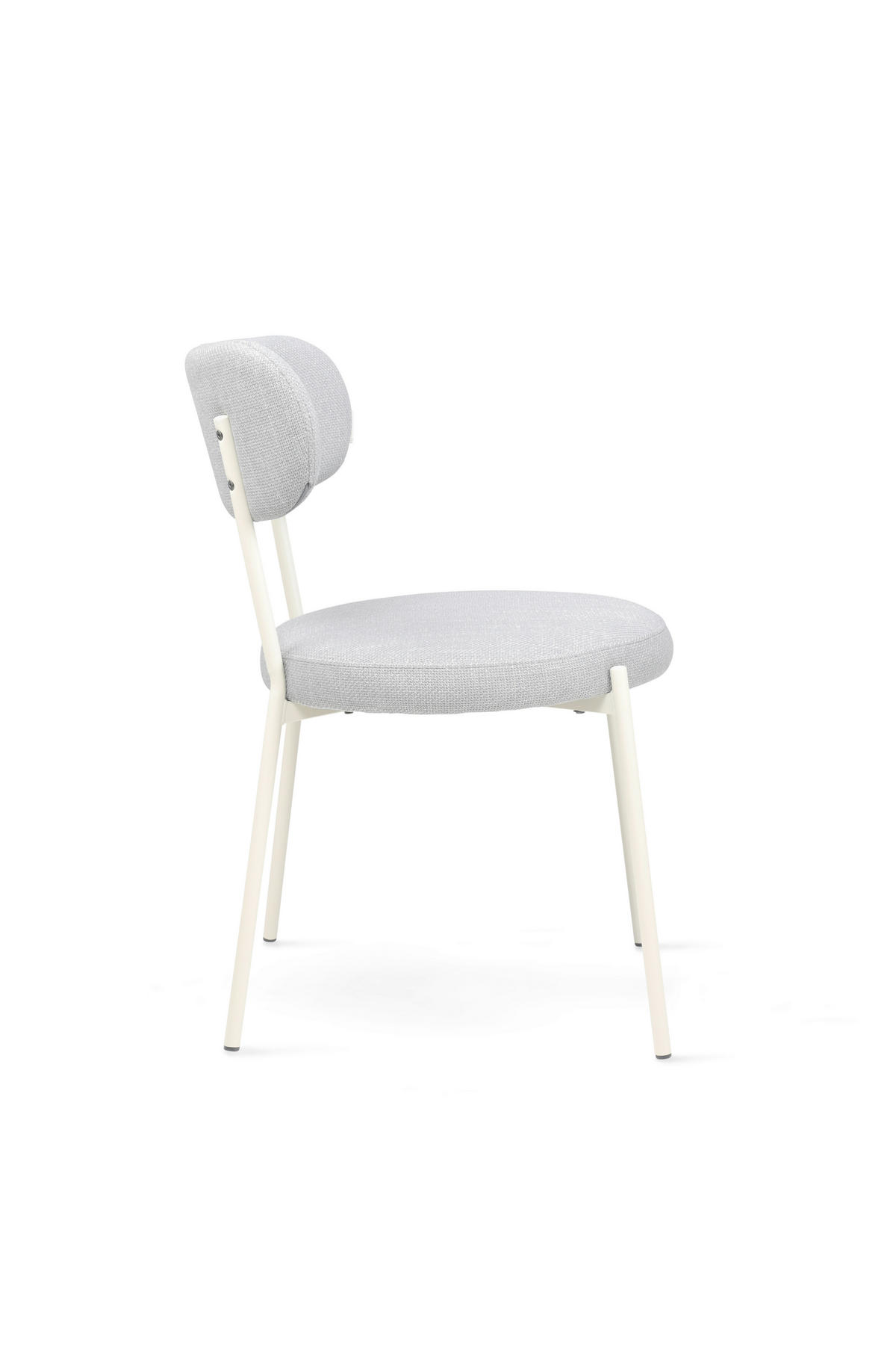 STUHL Webstoff Silberfarben, Weiß  - Silberfarben/Weiß, Basics, Textil/Metall (50/81,5/59cm) - Tom Tailor