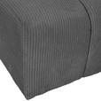 ECKSOFA Dunkelgrau Cord Zierkissen, Rücken echt  - Dunkelgrau/Schwarz, KONVENTIONELL, Kunststoff/Textil (313/162cm) - Carryhome