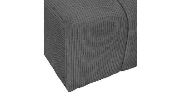 ECKSOFA Dunkelgrau Cord Zierkissen, Rücken echt  - Dunkelgrau/Schwarz, KONVENTIONELL, Kunststoff/Textil (313/162cm) - Carryhome