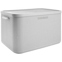 BOX MIT DECKEL     - Weiß, Basics, Kunststoff (35,6/28,2/50cm) - Rotho