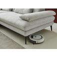 ECKSOFA in Chenille, Flachgewebe Silberfarben  284/180 cm  - Silberfarben/Schwarz, Design, Textil/Metall (284/180cm) - Dieter Knoll