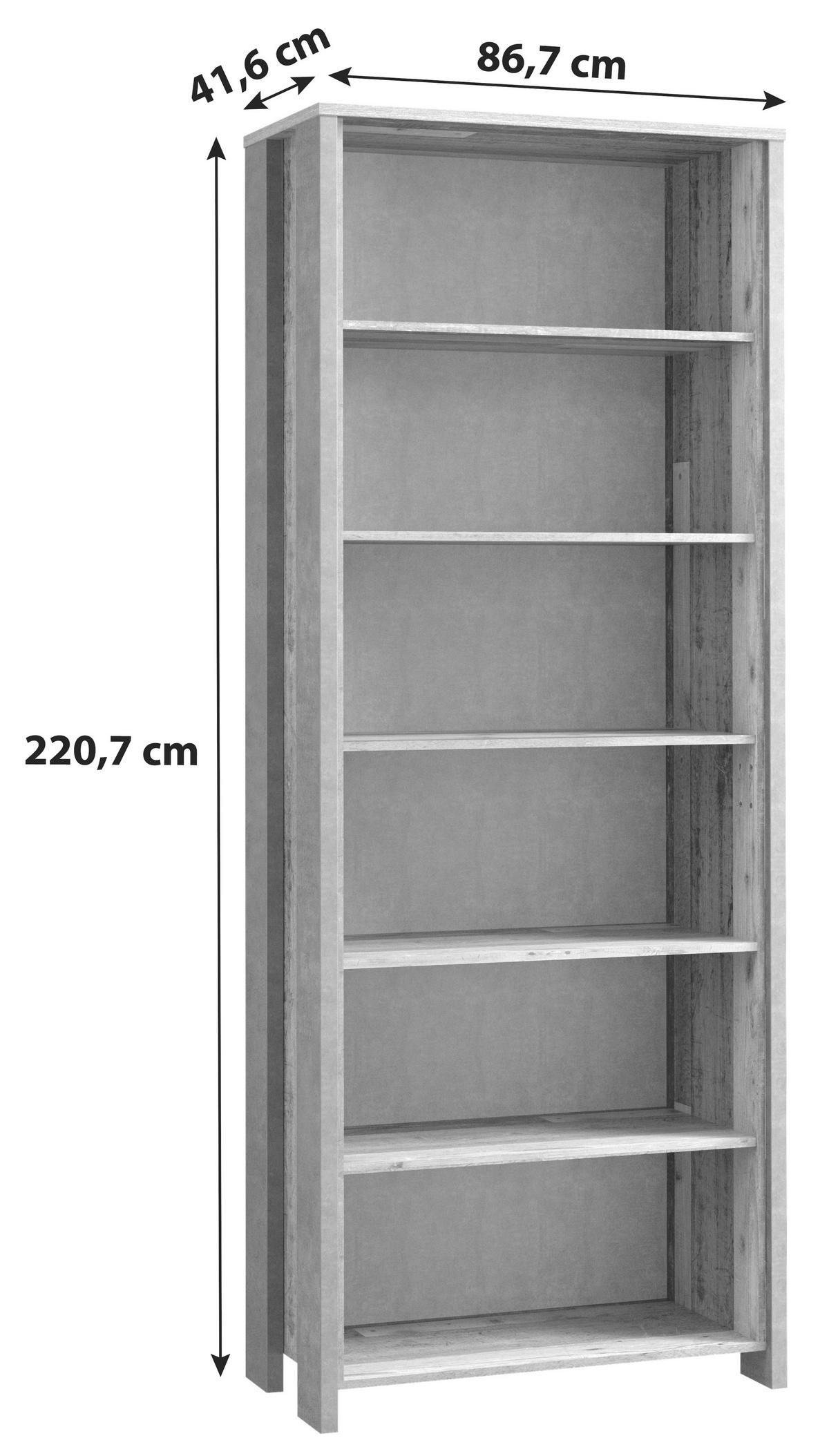 POLC 86/220,1/42 cm barna, sötétszürke  - barna/sötétszürke, Basics, műanyag/faalapú anyag (86/220,1/42cm) - MID.YOU