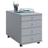 ROLLCONTAINER Grau  - Silberfarben/Grau, Basics, Holzwerkstoff/Kunststoff (42/57/80cm) - MID.YOU