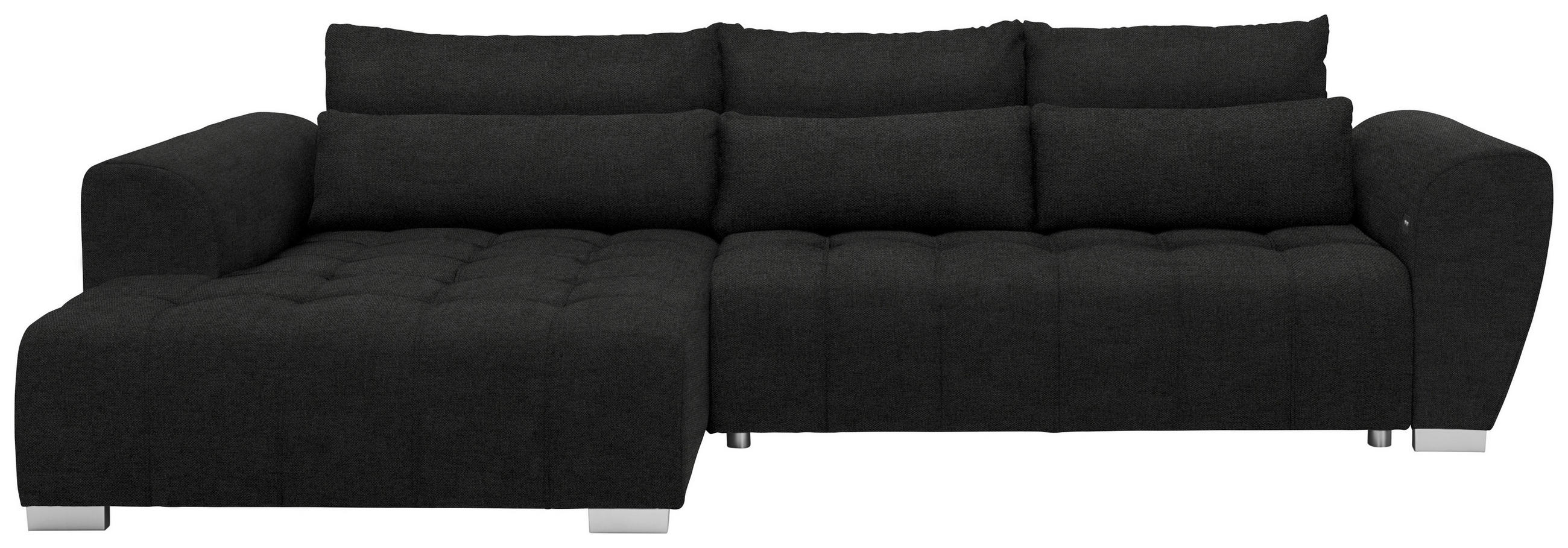 ECKSOFA in Webstoff Anthrazit  218/304 cm  - Anthrazit/Silberfarben, MODERN, Kunststoff/Textil (218/304cm) - Carryhome