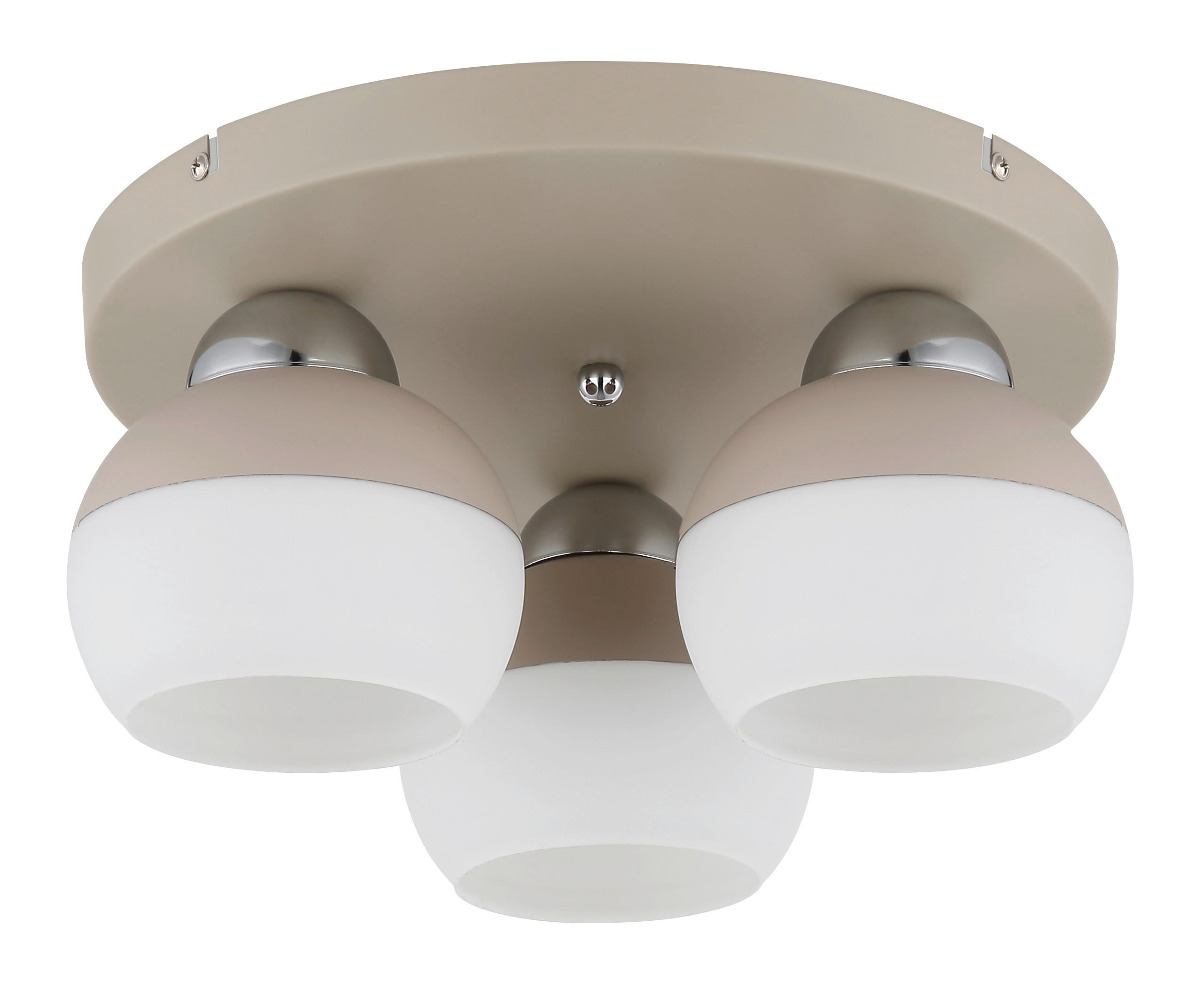 DECKENLEUCHTE  31,5/15,5 cm    - Sandfarben/Opal, Design, Glas/Metall (31,5/15,5cm) - Globo