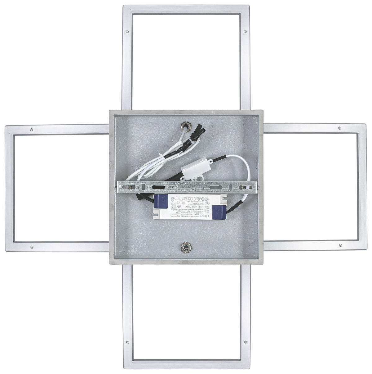 DECKENLEUCHTE 59/59/13 cm   - Chromfarben/Silberfarben, Trend, Kunststoff/Metall (59/59/13cm) - Novel