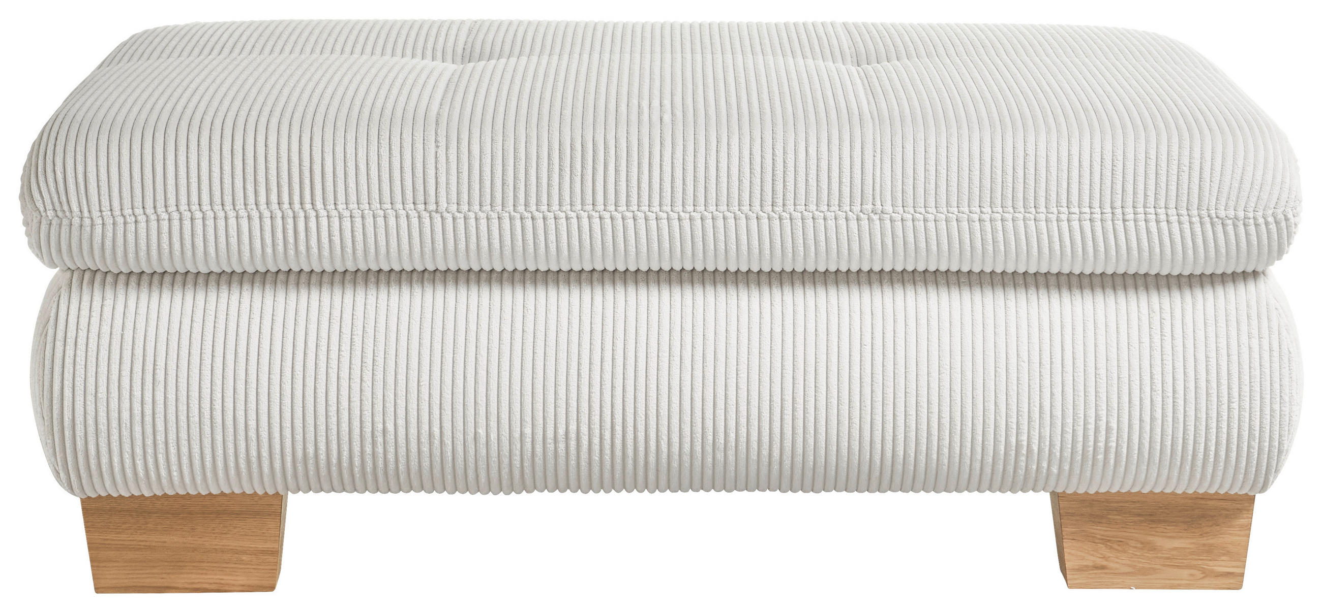 HOCKER Kord Silberfarben - Eiche Bianco/Silberfarben, KONVENTIONELL, Holz/Textil (129/49/64cm) - SetOne by Musterring