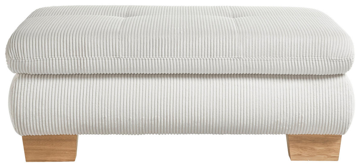 HOCKER Cord Silberfarben  - Eiche Bianco/Silberfarben, KONVENTIONELL, Holz/Textil (129/49/64cm) - SetOne by Musterring