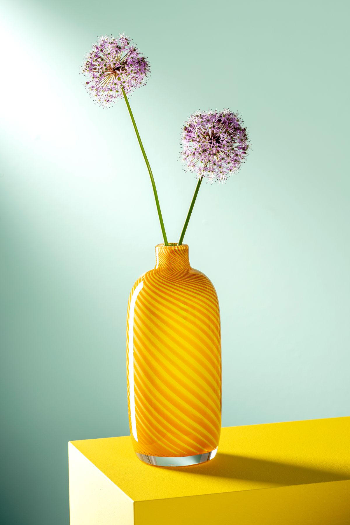 VASE  - Gelb/Orange, KONVENTIONELL, Glas (13,50/32,00/13,50cm) - Leonardo