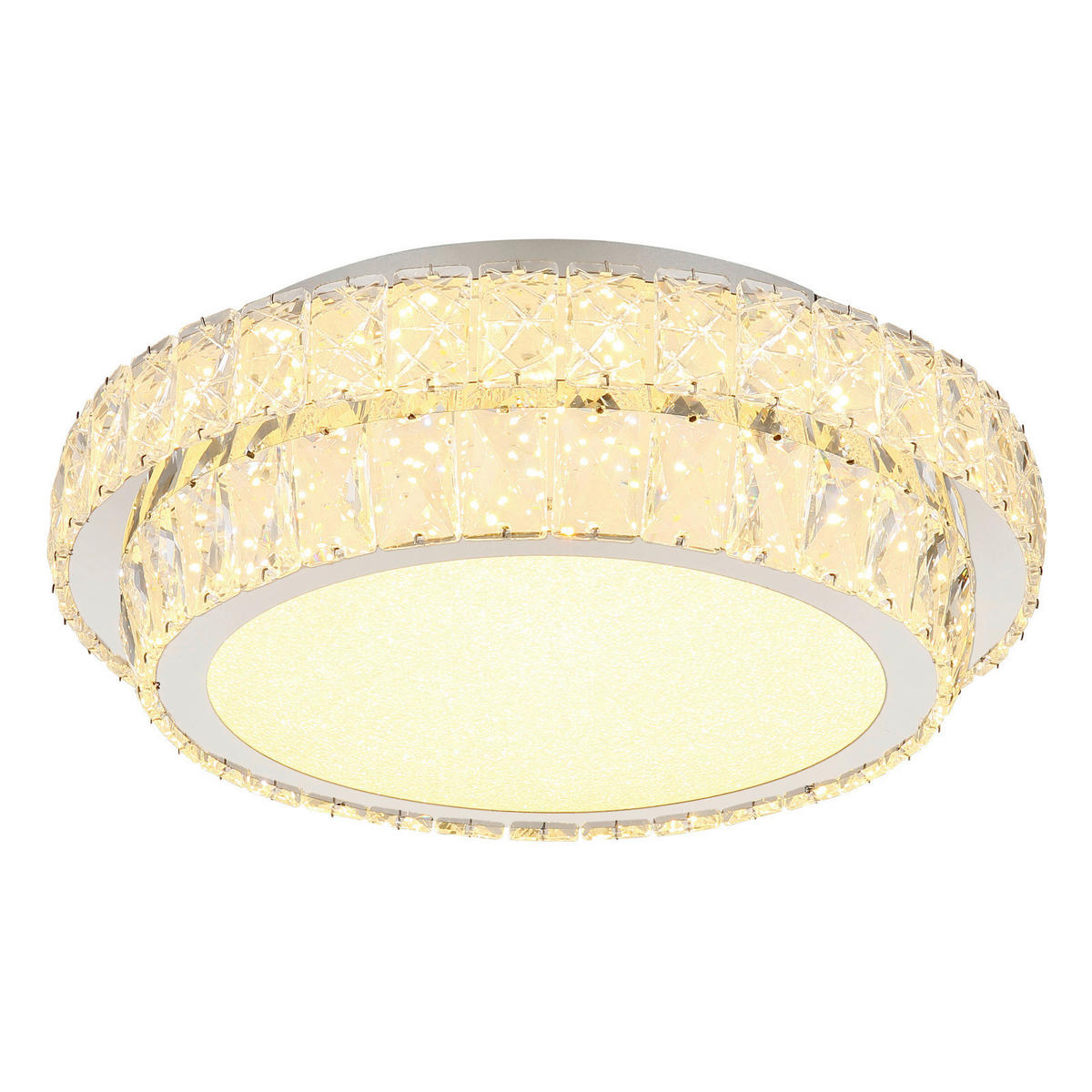 LED-DECKENLEUCHTE  40/15.5 cm    - Klar/Chromfarben, Konventionell, Glas/Kunststoff (40/15.5cm) - Globo