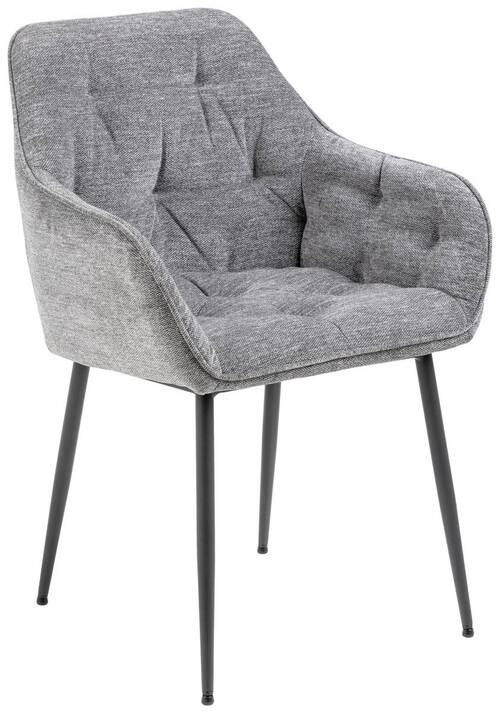 ARMLEHNSTUHL  in Webstoff  - Anthrazit/Schwarz, Design, Textil/Metall (58/83/55cm)