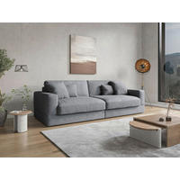 BIGSOFA FABIO E Cord Grau  - Schwarz/Grau, MODERN, Kunststoff/Textil (264/87/108cm) - Sit & More
