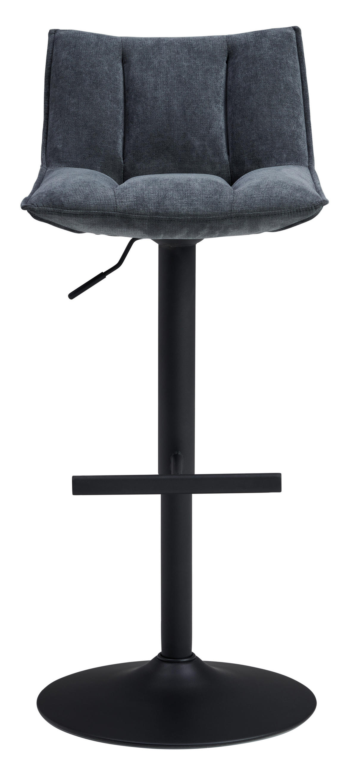 BARHOCKER Metall, Textil Grau, Schwarz  - Schwarz/Grau, Modern, Textil/Metall (46/87-108/52cm) - MID.YOU