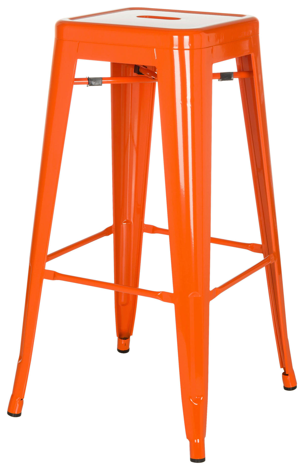 BAROVÁ STOLIČKA, oranžová - oranžová, Basics, kov (44/77/44cm) - MID.YOU