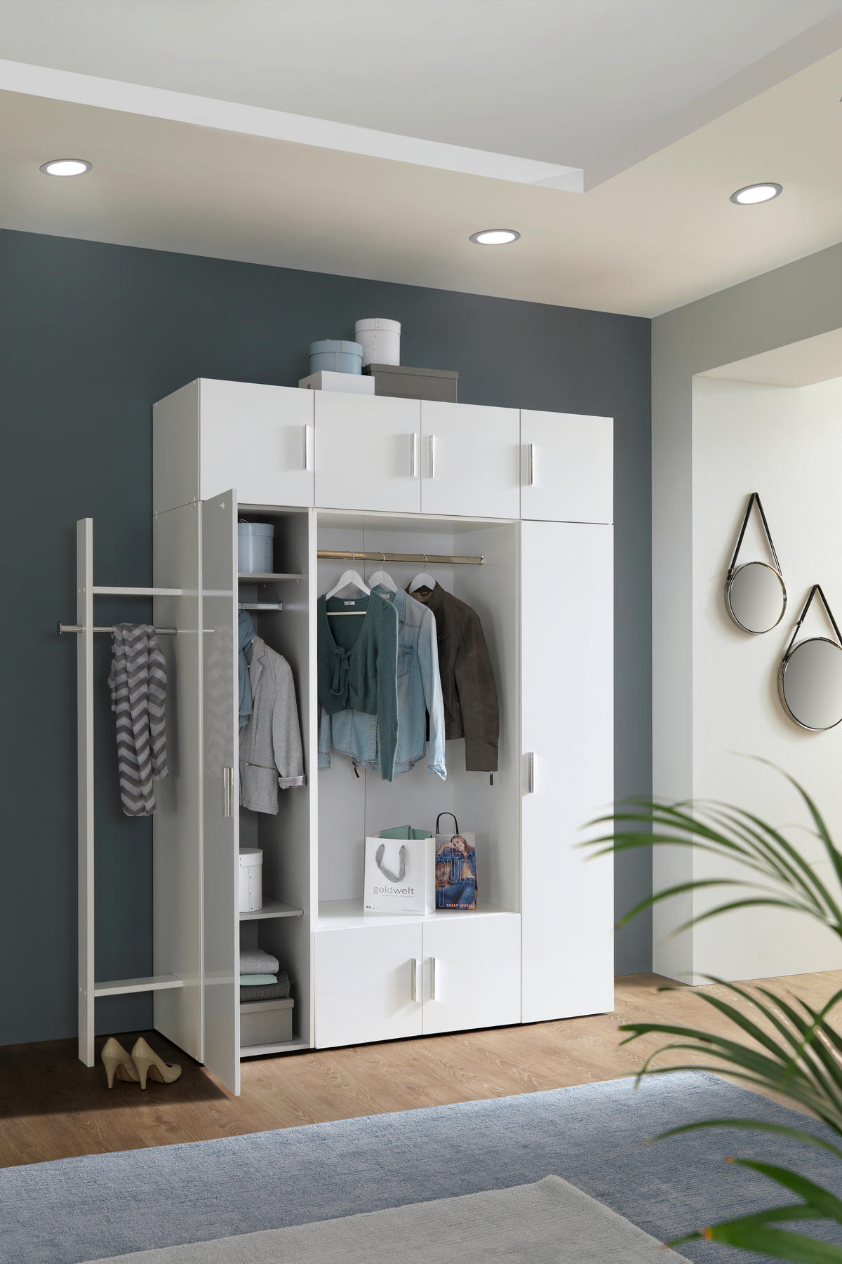 GARDEROBENSCHRANK  in 80/185/40 cm  - Chromfarben/Weiß, Design, Holzwerkstoff/Kunststoff (80/185/40cm) - Xora
