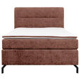 BOXSPRINGBETT 140/200 cm  in Rotbraun  - Rotbraun/Schwarz, Design, Textil/Metall (140/200cm) - Esposa
