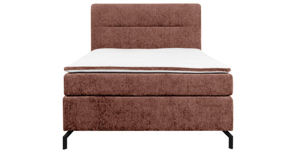 BOXSPRINGBETT 140/200 cm in Rotbraun - Rotbraun/Schwarz, Design, Textil/Metall (140/200cm) - Esposa