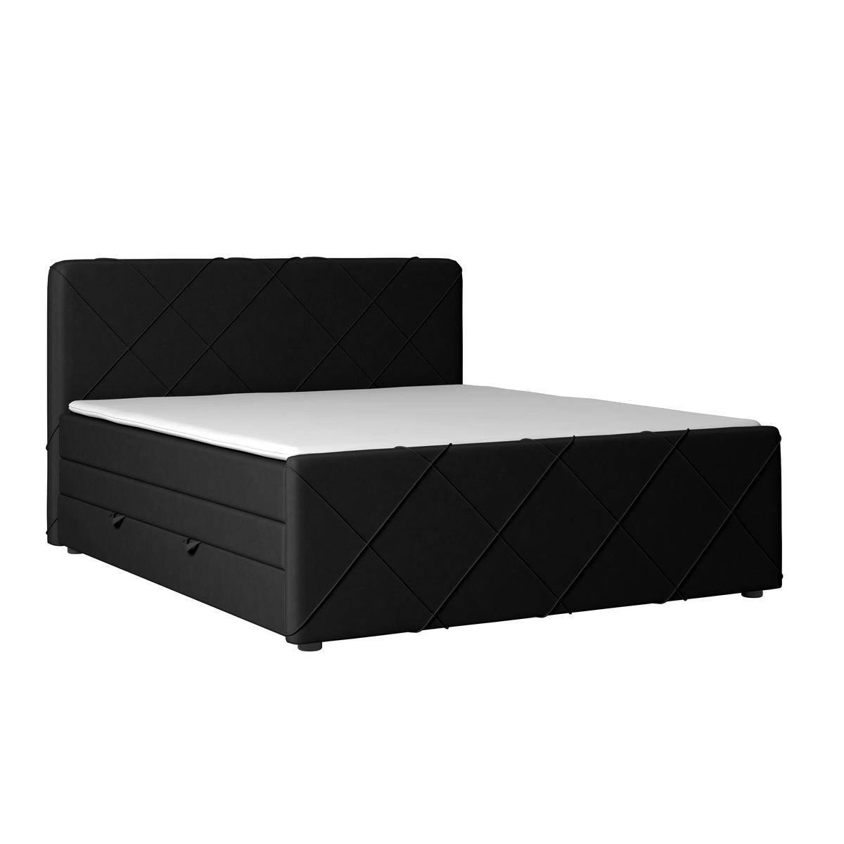 BOXSPRINGBETT 180/200 cm  in Schwarz  - Schwarz, Modern, Holz/Textil (180/200cm) - MID.YOU