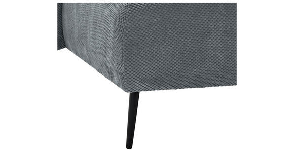 ECKSOFA in Chenille Grau  - Schwarz/Grau, KONVENTIONELL, Textil/Metall (164/255cm) - Carryhome