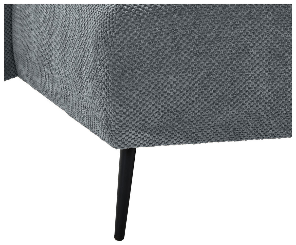 ECKSOFA Grau Chenille  - Schwarz/Grau, KONVENTIONELL, Textil/Metall (164/255cm) - Carryhome