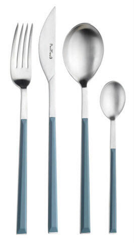 BESTECKSET SUSHI PRO  24-teilig  - Edelstahlfarben/Hellblau, Basics, Kunststoff/Metall (25,5/7/5,3cm) - Pintinox