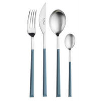 BESTECKSET SUSHI PRO  24-teilig  - Edelstahlfarben/Hellblau, Basics, Kunststoff/Metall (25,5/7/5,3cm) - Pintinox