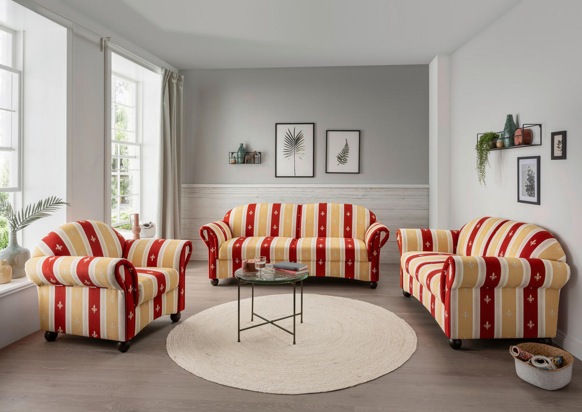 2-SITZER-SOFA in Mikrofaser Rot  - Wengefarben/Rot, Konventionell, Holz/Textil (151/84/80cm) - Livetastic