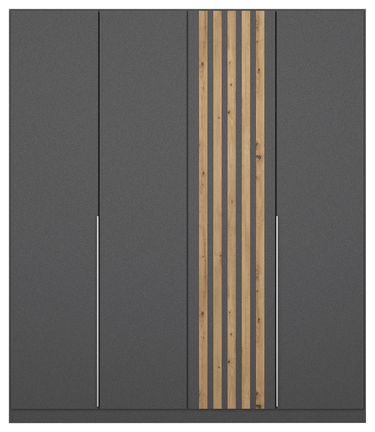 DREHTÜRENSCHRANK  in Grau, Eiche Artisan  - Alufarben/Eiche Artisan, MODERN, Holzwerkstoff/Metall (181/210/54cm) - Rauch Möbel