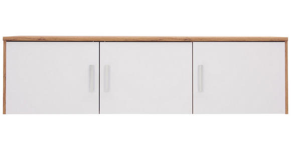 AUFSATZSCHRANK - Eichefarben/Silberfarben, KONVENTIONELL, Holzwerkstoff/Kunststoff (157/43/54cm) - Xora