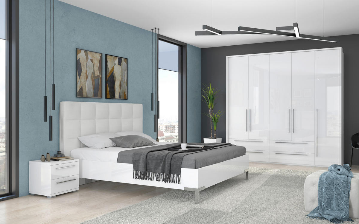 ORMAR SA KLASIČNIM VRATIMA bela, bela visoki sjaj  232/226/60 cm  - bela visoki sjaj/bela, Dizajnerski, pločasti materijal/plastika (232/226/60cm)