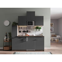 MODULKÖK 180 cm   i grå  - aluminiumfärg/grå, Basics, trämaterial/plast (180cm) - Respekta