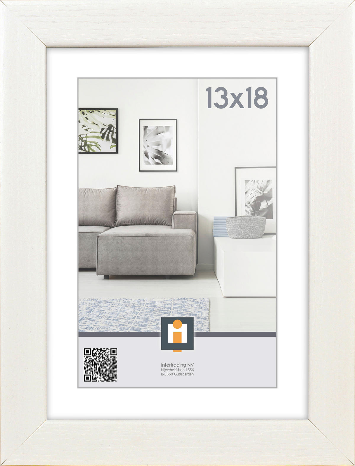 RÁM NA OBRAZY, 1 foto 13 cm x 18 cm - biela, Basics, plast/sklo (13,5/18/1,5cm)